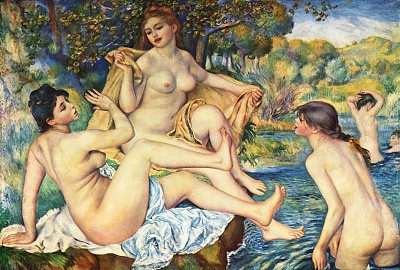 Die grossen Badenden von Renoir als Kunstdruck auf Leinwand