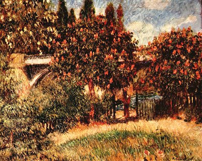 Eisenbahnbruecke von Chatou von Renoir als Kunstdruck auf Leinwand
