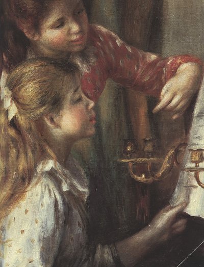 Junge Maedchen am Klavier Detail von Pierre-Auguste Renoir als Kunstdruck auf Leinwand