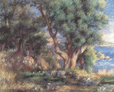 Landschaft bei Menton von Pierre-Auguste Renoir als Kunstdruck auf Leinwand