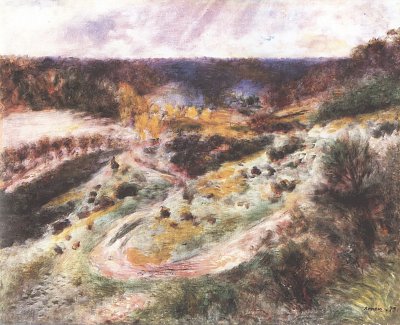 Landschaft bei Wargemont von Pierre-Auguste Renoir als Kunstdruck auf Leinwand