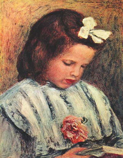 Lesendes Maedchen 1 von Pierre-Auguste Renoir als Kunstdruck auf Leinwand