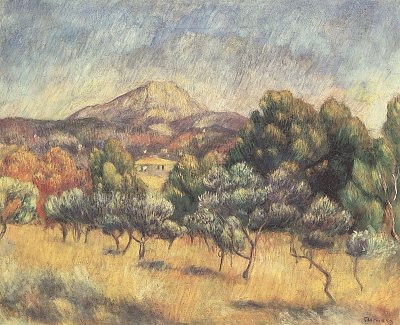 Montagne Sainte Victoire von Renoir als Kunstdruck auf Leinwand