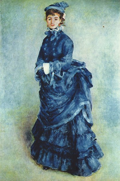 Pariser Maedchen die Dame in Blau von Pierre-Auguste Renoir als Kunstdruck auf Leinwand
