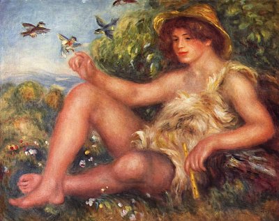 Portrait Alexandre Thurneyssen als Hirtenknabe von Renoir als Kunstdruck auf Leinwand
