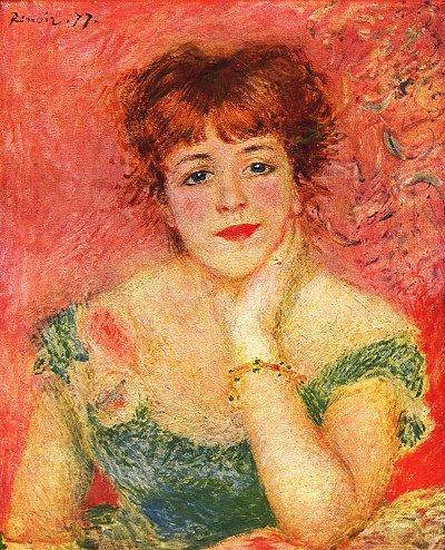 Portrait der Jeanne Samary von Renoir als Kunstdruck auf Leinwand