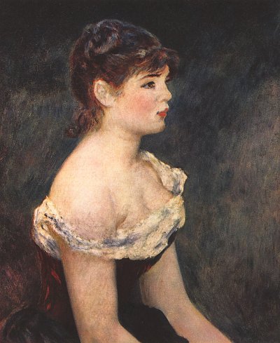 Portrait eines jungen Maedchens von Renoir als Kunstdruck auf Leinwand