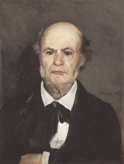 Portrait vom Vater des Kuenstlers Leonard Renoir von Renoir als Kunstdruck auf Leinwand