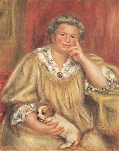 Portrait von Madame Renoir mit Bob von Renoir als Kunstdruck auf Leinwand