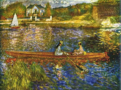 Seine in Asneres von Pierre-Auguste Renoir als Kunstdruck auf Leinwand