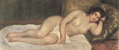 Sich stuetzender Akt von Pierre-Auguste Renoir als Kunstdruck auf Leinwand