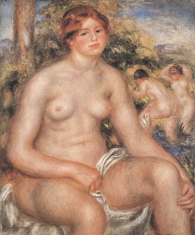 Sitzender Badegast 2 von Pierre-Auguste Renoir als Kunstdruck auf Leinwand
