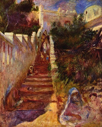 Treppe in Algier von Pierre-Auguste Renoir als Kunstdruck auf Leinwand