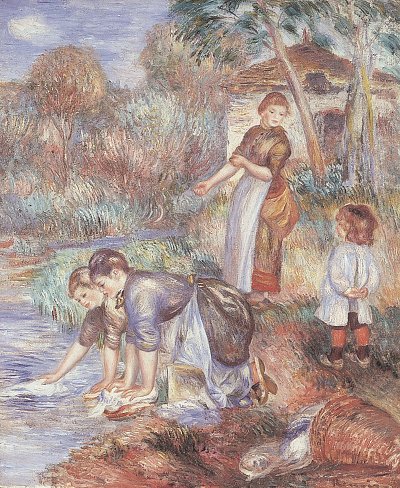 Waschfrauen von Pierre-Auguste Renoir als Kunstdruck auf Leinwand
