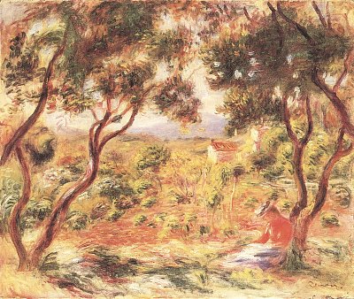 Weinstoecke bei Cagnes von Renoir als Kunstdruck auf Leinwand