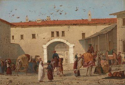 Caravanserai at Mylasa in Asia Minor von Richard Dadd als Kunstdruck auf Leinwand