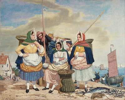 Fish Market by the Sea von Richard Dadd als Kunstdruck auf Leinwand