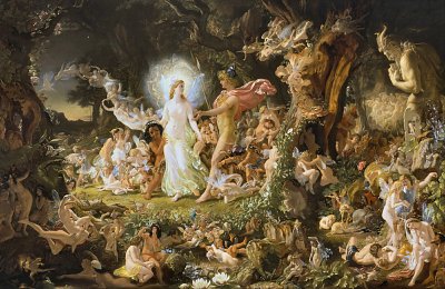 The Quarrel of Oberon and Titania von Richard Dadd als Kunstdruck auf Leinwand