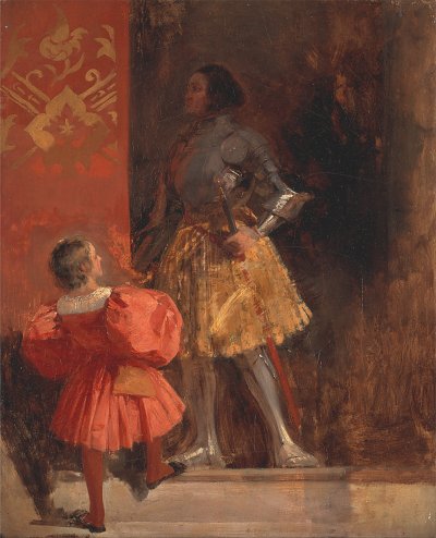 A Knight and Page von Richard Parkes Bonington als Kunstdruck auf Leinwand
