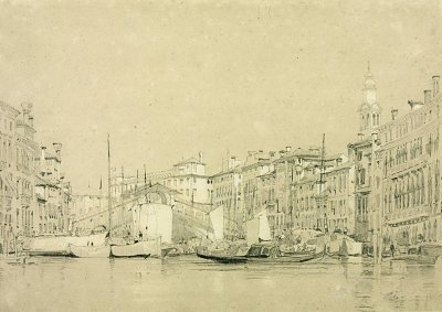 Canal Grande South of Rialto von Richard Parkes Bonington als Kunstdruck auf Leinwand
