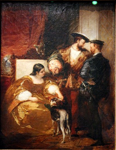 François Ier Charles Quint et la duchesse d etampes von Richard Parkes Bonington als Kunstdruck auf Leinwand