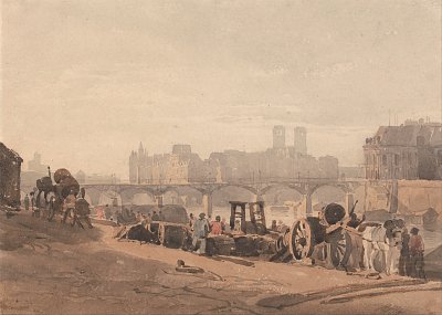 Ile de la Cite von Richard Parkes Bonington als Kunstdruck auf Leinwand
