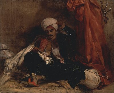 Seated Turk von Richard Parkes Bonington als Kunstdruck auf Leinwand