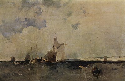 Seestueck von Richard Parkes Bonington als Kunstdruck auf Leinwand