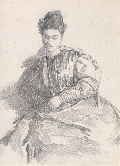 Study of a Seated Woman von Richard Parkes Bonington als Kunstdruck auf Leinwand
