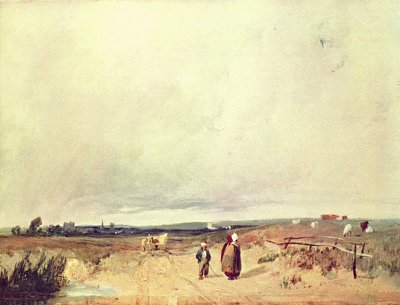 Szene in der Normandie von Richard Parkes Bonington als Kunstdruck auf Leinwand