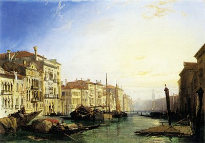 Venice Grand Canal von Richard Parkes Bonington als Kunstdruck auf Leinwand