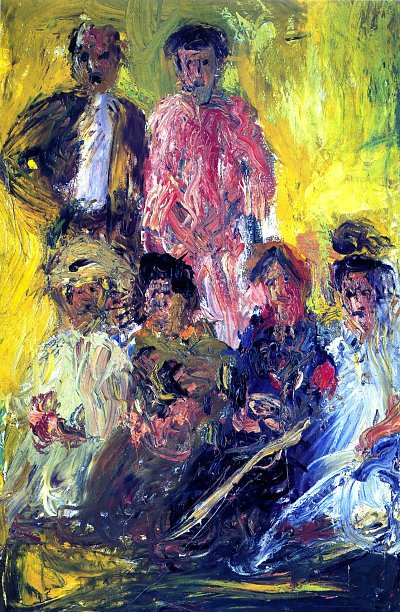 Gruppenbildnis mit Schönberg von Richard-Gerstl als Kunstdruck auf Leinwand