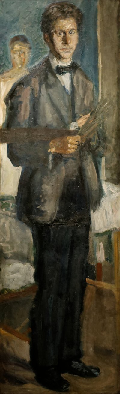 Selbstporträt von Richard Gerstl als Kunstdruck auf Leinwand