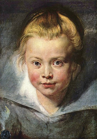 Ein Kinderkopf Clara Serena Rubens von Rubens als Kunstdruck auf Leinwand