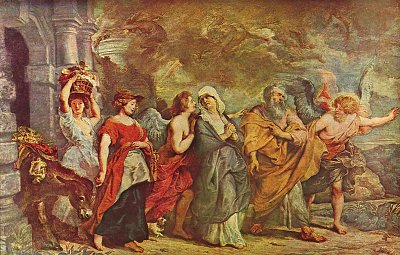Flucht Lots von Rubens als Kunstdruck auf Leinwand