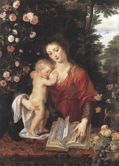 Maria mit dem Kind von Rubens als Kunstdruck auf Leinwand