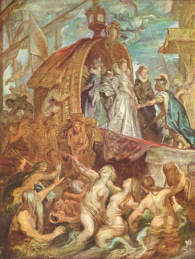 Medici Zyklus Ankunft in Marseille Skizze von Rubens als Kunstdruck auf Leinwand