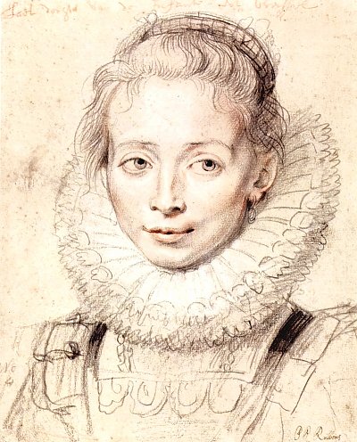 Portrait einer jungen Frau Ehrendame der Infantin Isabella von Rubens als Kunstdruck auf Leinwand