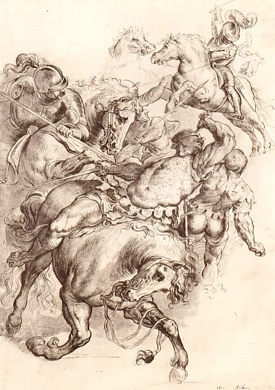 Reiterschlacht von Rubens als Kunstdruck auf Leinwand