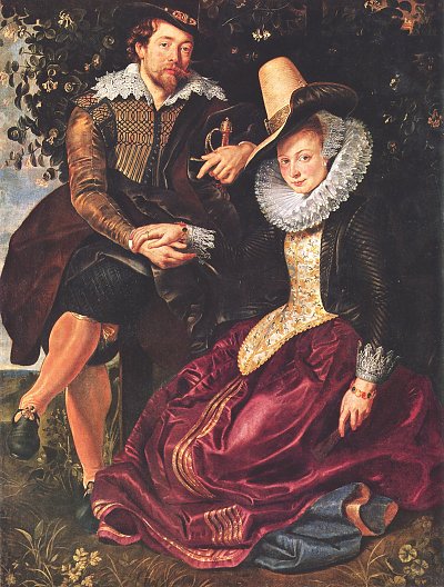 Rubens SelbstPortrait des Malers mit seiner Frau Isabella Brant in der Geissblattlaube von Rubens als Kunstdruck auf Leinwand