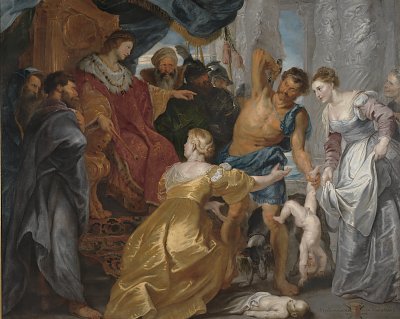 The Judgement of Solomon von Rubens als Kunstdruck auf Leinwand
