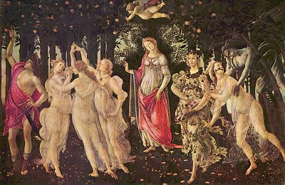 Fruehling Primavera von Sandro Botticelli als Kunstdruck auf Leinwand