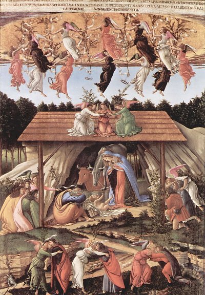 Geburt Christi Mystische Geburt von Sandro Botticelli als Kunstdruck auf Leinwand