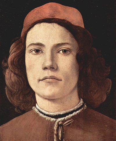 Portrait eines jungen Mannes Detail von Sandro Botticelli als Kunstdruck auf Leinwand