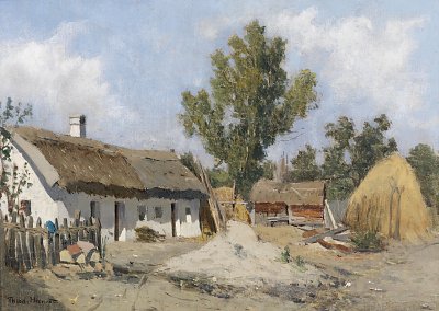 Bauernhof von Theodor-von-Hörmann als Kunstdruck auf Leinwand