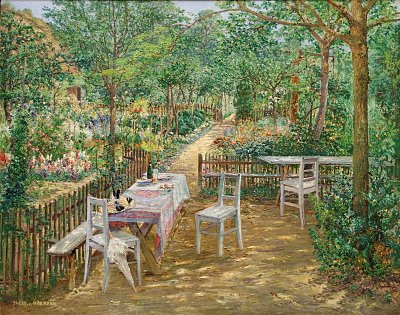 Sommer im Garten von Theodor von Hörmann als Kunstdruck auf Leinwand