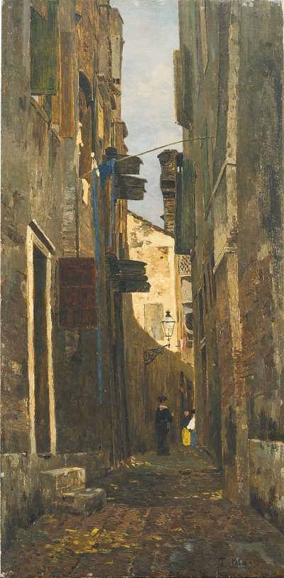 Ein italienisches Gaesschen von Tina Blau als Kunstdruck auf Leinwand