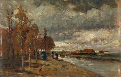 Kanal in Holland von Tina Blau als Kunstdruck auf Leinwand