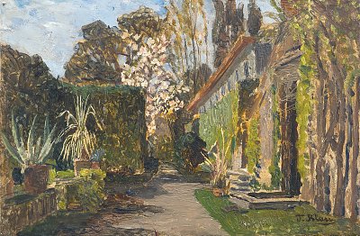 Suedlaendischer Garten von Tina Blau als Kunstdruck auf Leinwand