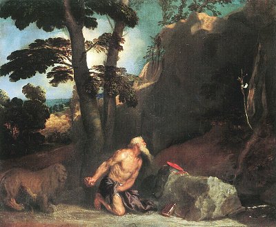 Der Hl Jeremias tut Busse von Tizian als Kunstdruck auf Leinwand